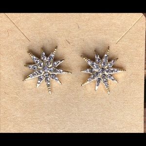 Gold and Silver Starburst Earrings